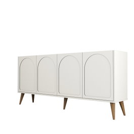 Hanah Home Lyon 81 Consola Crema y Nogal